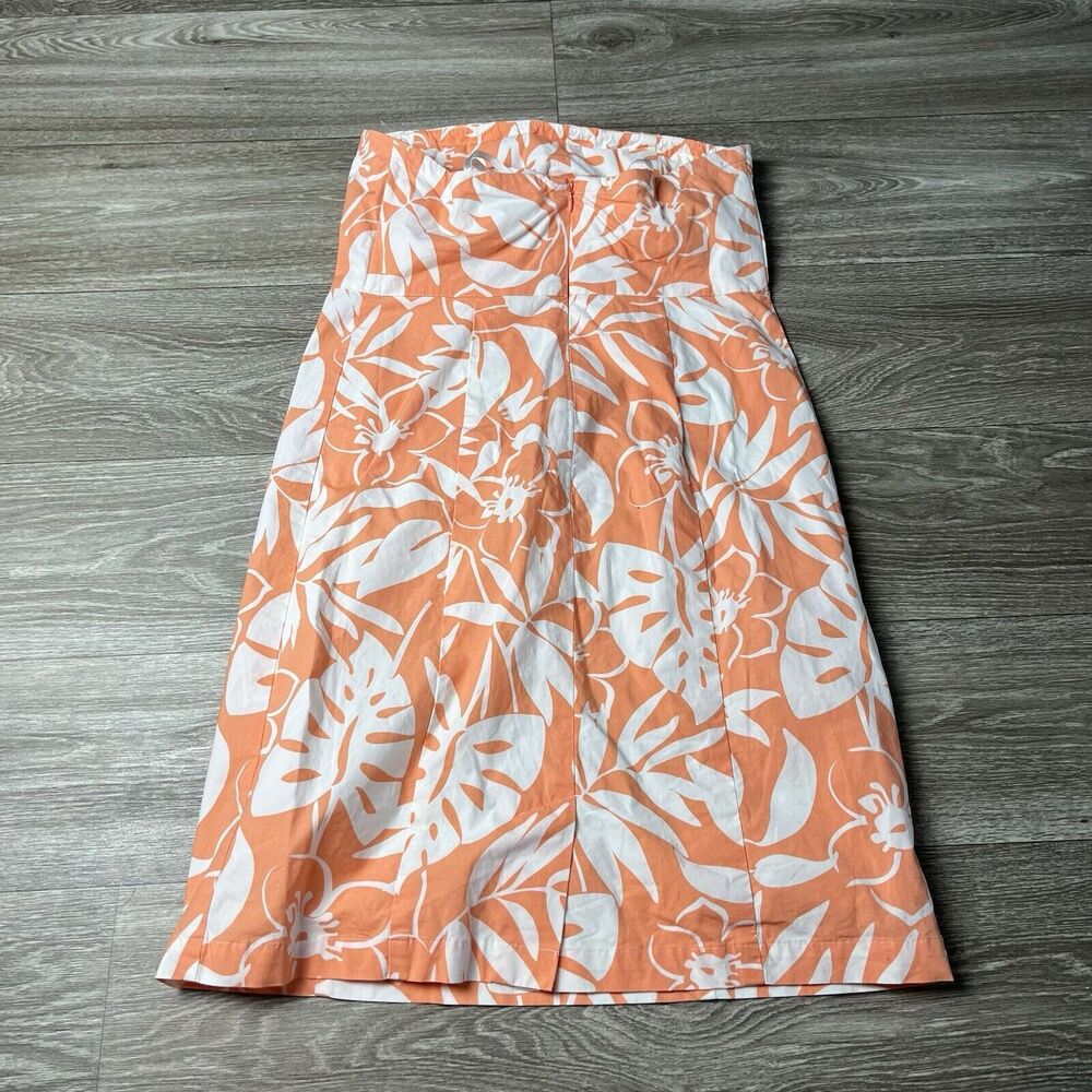Vineyard Vines  Strapless Orange Floral Print Dress Size 6 - Picture 8 of 8